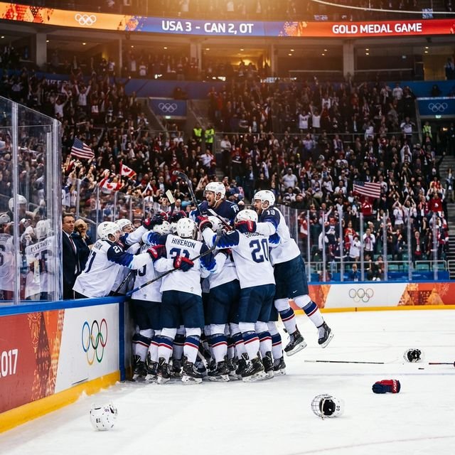 USA Goal Celebration vs Canada Gold Medal Game