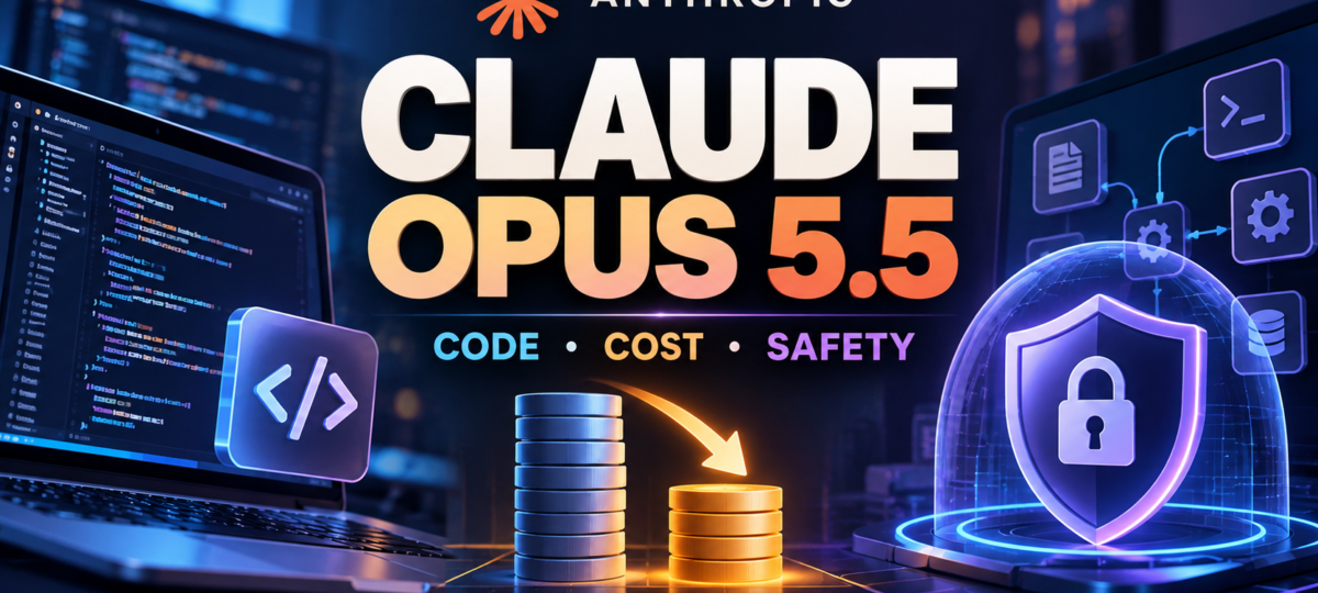 Claude Opus 5.5 coding, cost and safety changes featuring Anthropic branding